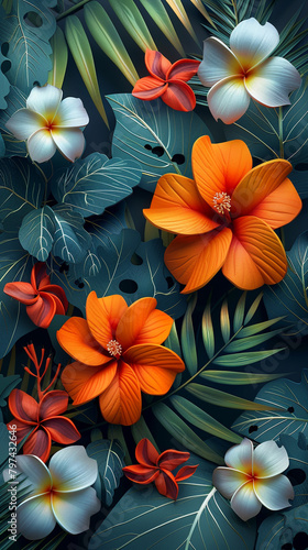 Beautiful Flower Wallpaper with Generative Ai