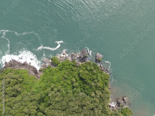 Breathtaking aerial view of the hidden gem on the Indonesian coast photo