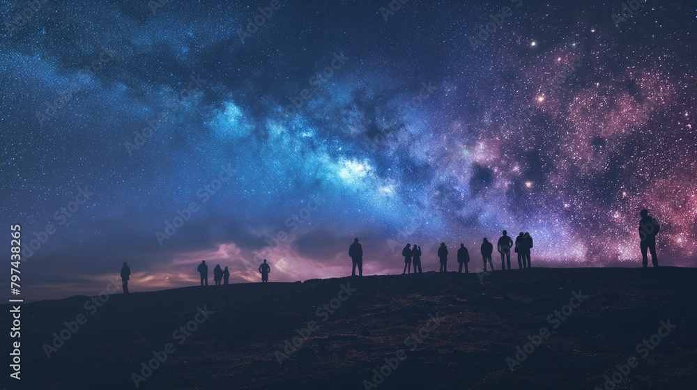 People in endless motion towards the future.