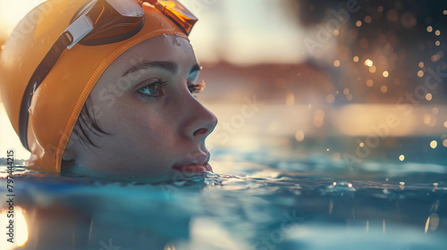 Precision in Motion: A Woman's Professional Pursuit of Swimming and Water Sports in the Pool © Daria Lukoiko