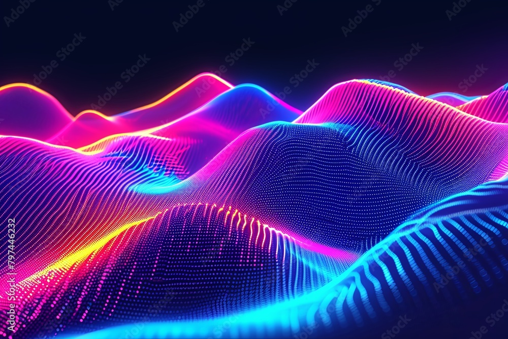 Fluorescent Vector Tides: Neon Sea of Flowing Vector Lights Fluorescent Vector Tides: Neon Sea of Flowing Vector Lights