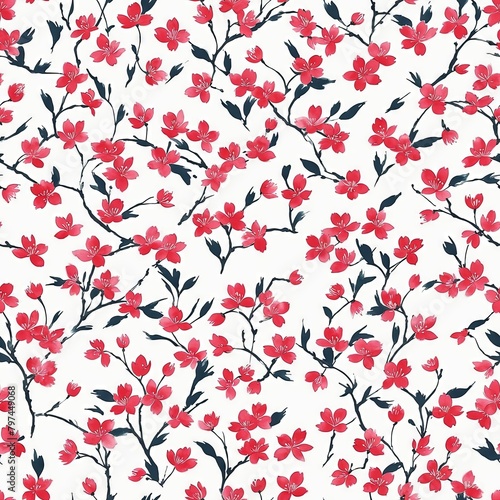 Cherry Blossom Seamless Pattern