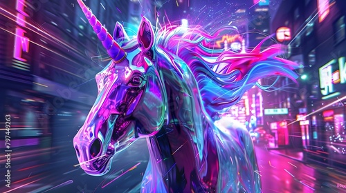 Captivating Neon Unicorn Am...