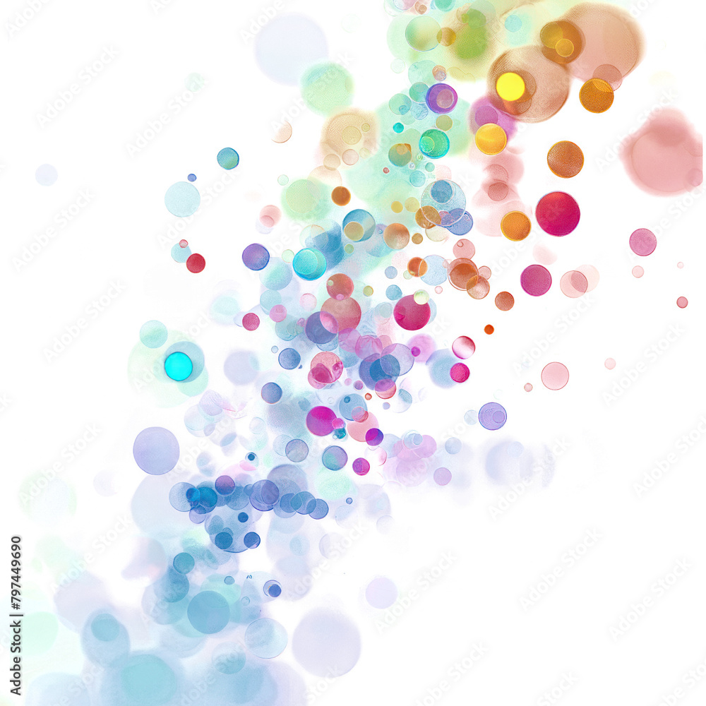 Colorful transparent bokeh bluff effect isolate on transparent png.
