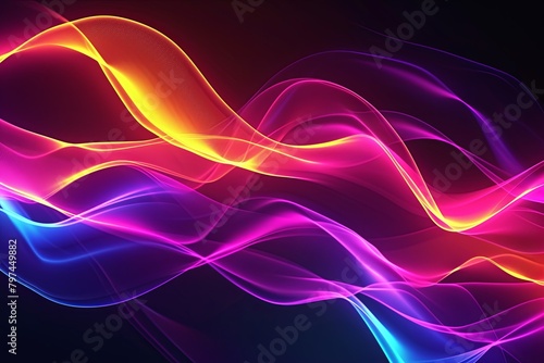 Neon Light Abstract Organica  Glowing Organic Waves in Neon Spectrum