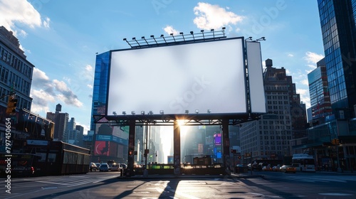 White blank billboard in the city.