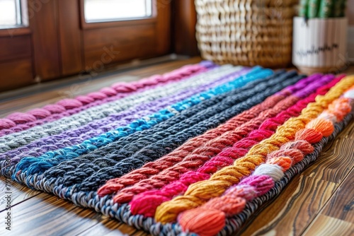 Classic Beautiful Colorful Woolen Cotton Doormat For home entrance and bathroom door mat For Interior Decoration © Aqsa