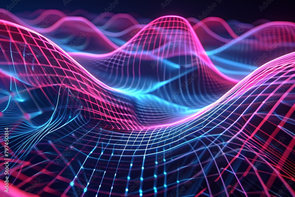 Neon Vector Weave: Virtual Glow Line Topology Design Neon Vector Weave: Virtual Glow Line Topology Design