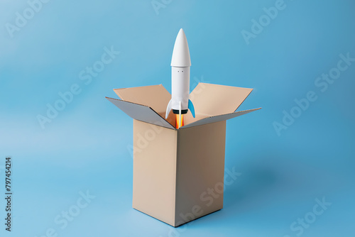 rocket in a box, AI generated