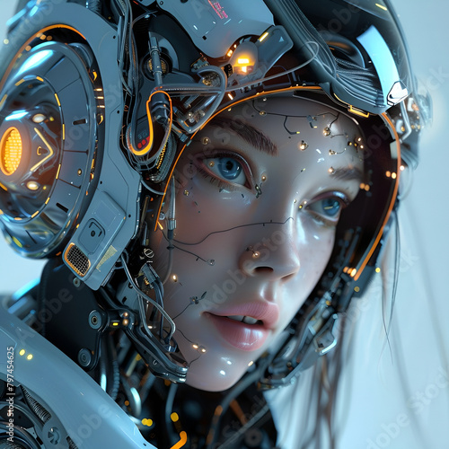 robot cyborg with helmet © Dr