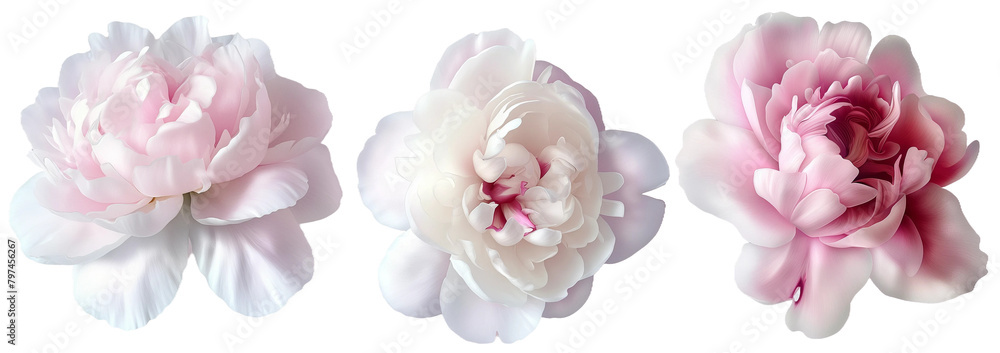 peonies pink and white transparent background PNG