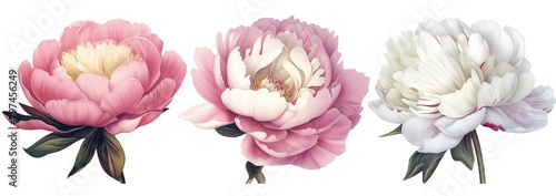 Wallpaper Mural peonies pink and white transparent background PNG Torontodigital.ca