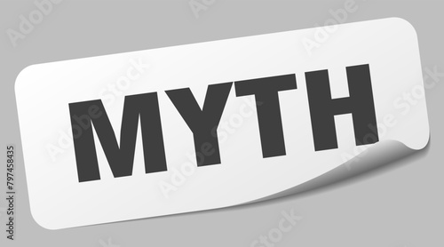 myth sticker. myth label