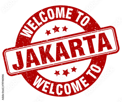 Welcome to Jakarta stamp. Jakarta round sign