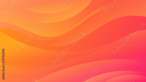 A captivating blend of orange and red gradient waves defines this abstract background, making it a versatile asset for websites, flyers, posters, and digital art projects photo