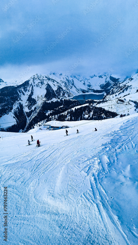 snow covered mountains