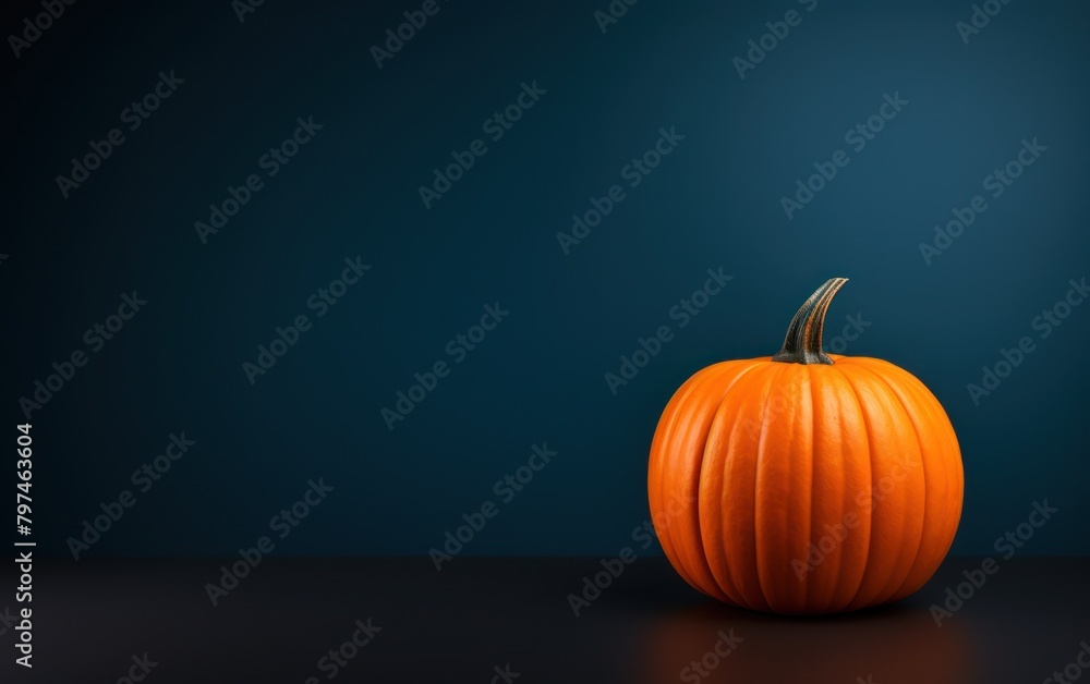 a pumpkin on a black surface a pumpkin on a black surface