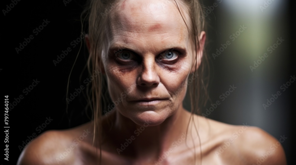 Fototapeta premium a woman with a bruised face