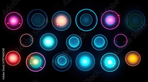 a group of glowing circles