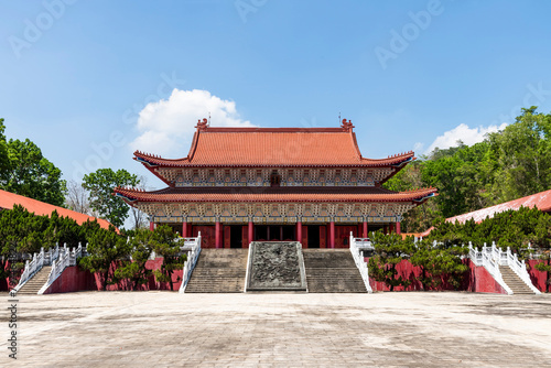 Building view of the Qishan(Cishan) Confucius Temple in Kaohsiung City, Taiwan is a building resembling a palace in northern China. photo