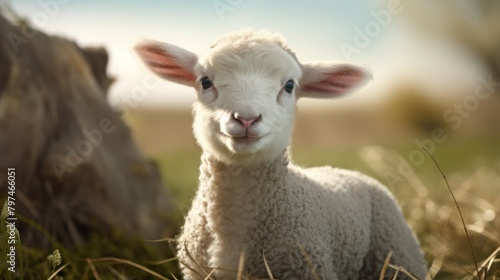 a close up of a lamb photo