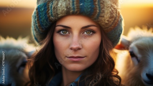 a woman wearing a knit hat