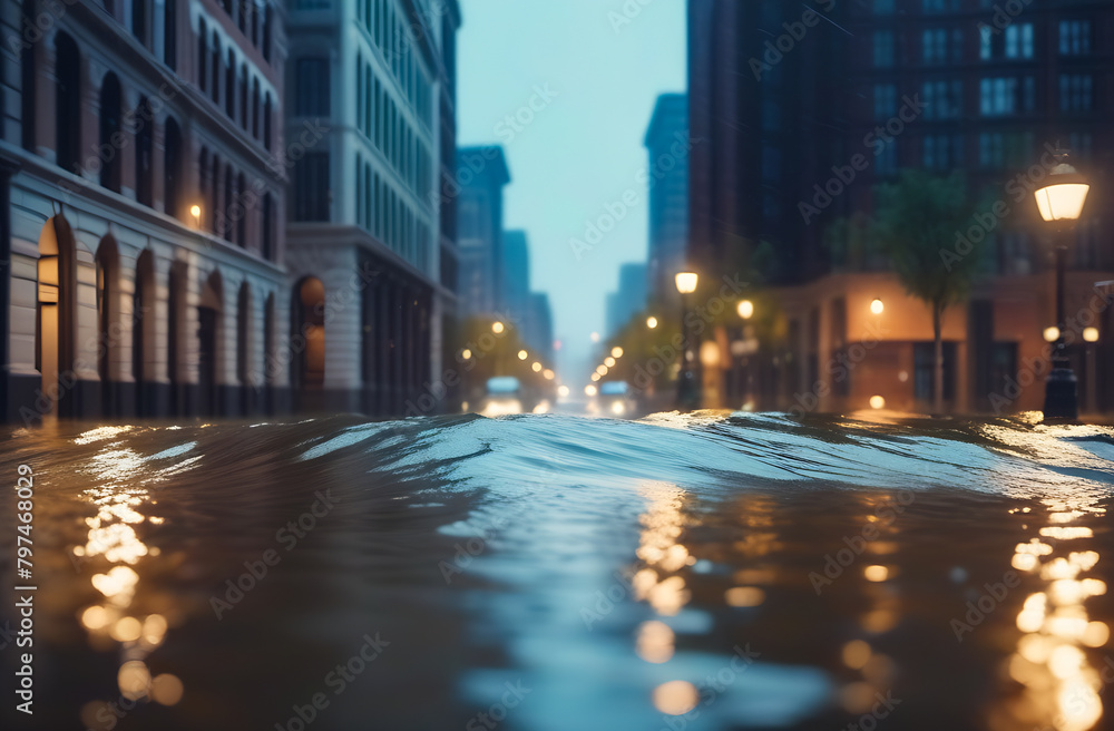 Flooding on the streets of the city Flooding on the streets of the city