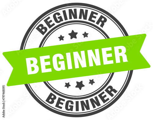beginner stamp. beginner label on transparent background. round sign