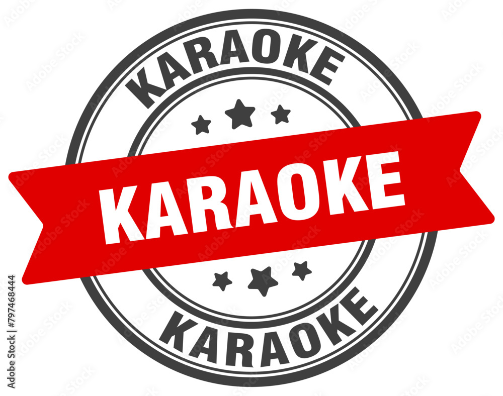 Fototapeta premium karaoke stamp. karaoke label on transparent background. round sign