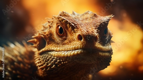 a close up of a lizard photo