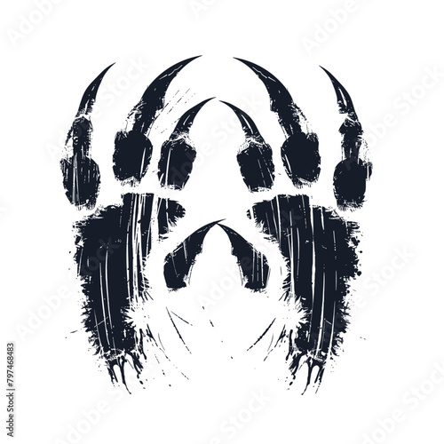 stark representation of a bear’s claw marks, embodying the raw strength of the wilderness