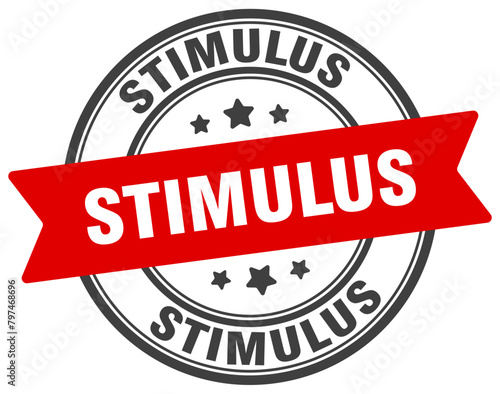 stimulus stamp. stimulus label on transparent background. round sign