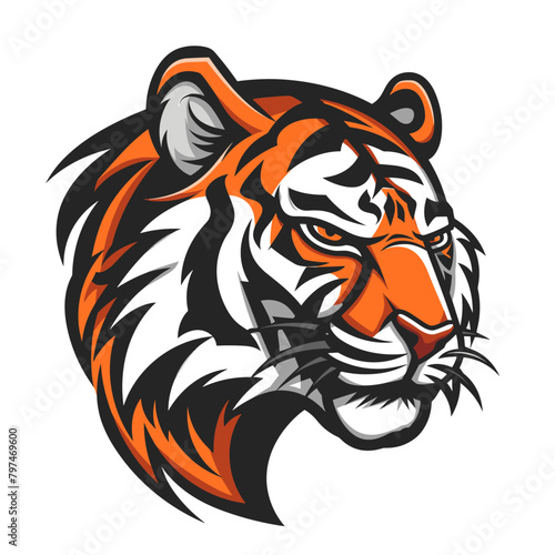 close-up portrait of a majestic Bengal tiger, its orange fur detailed and its gaze intense