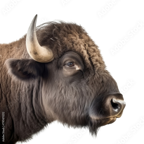 buffalo looking isolated on white