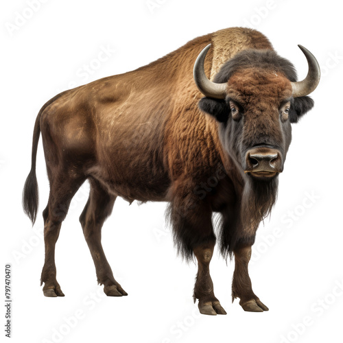 buffalo looking isolated on white photo