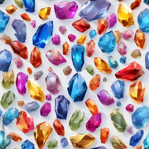 Rainbow crystals cluster : Seamless pattern delight