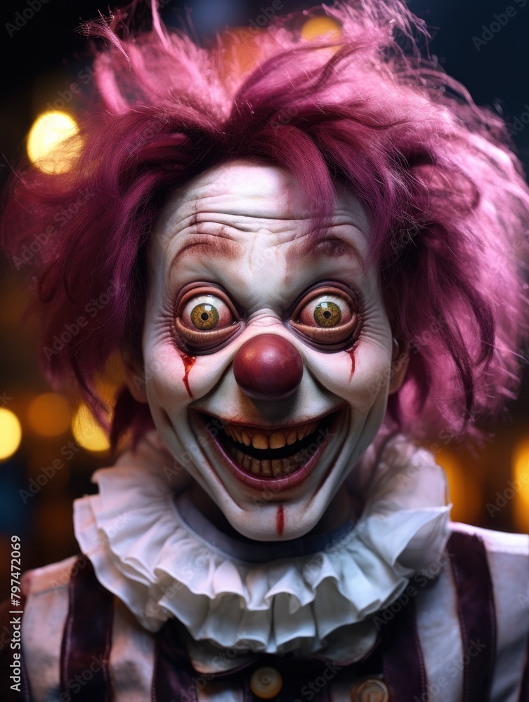 a close up of a clown