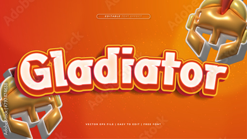 Red orange and white gladiator 3d editable text effect - font style