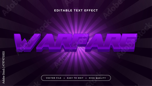 Purple violet warfare 3d editable text effect - font style