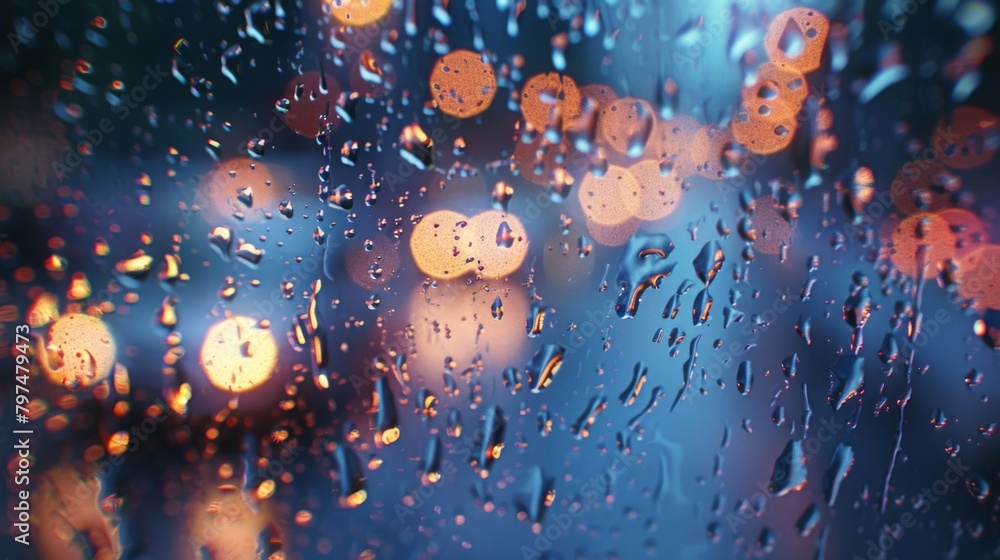 Raindrops splashing on a windowpane, creating a soothing backdrop as the storm rages outside, evoking feelings of coziness. Raindrops splashing on a windowpane, creating a soothing backdrop as the storm rages outside, evoking feelings of coziness.