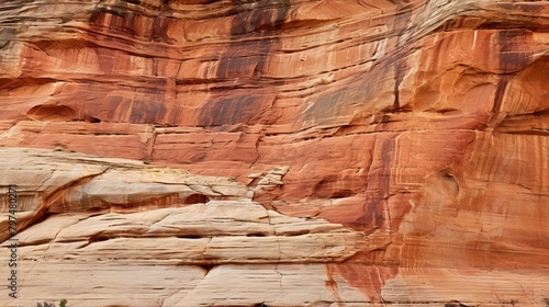 red rock canyon formed by wind.