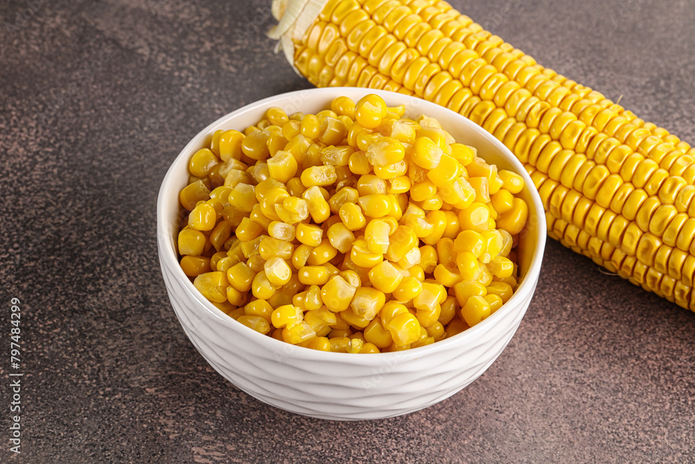 Marinated corn in the bowl Marinated corn in the bowl