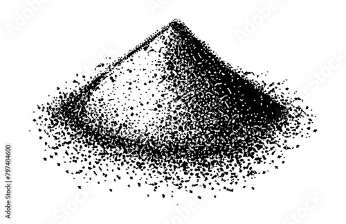 powder pinch spice engraving black and white outline