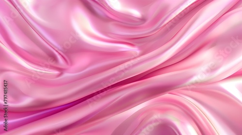 Close-up of fine pink  and white  silk  texture background Ai generated 