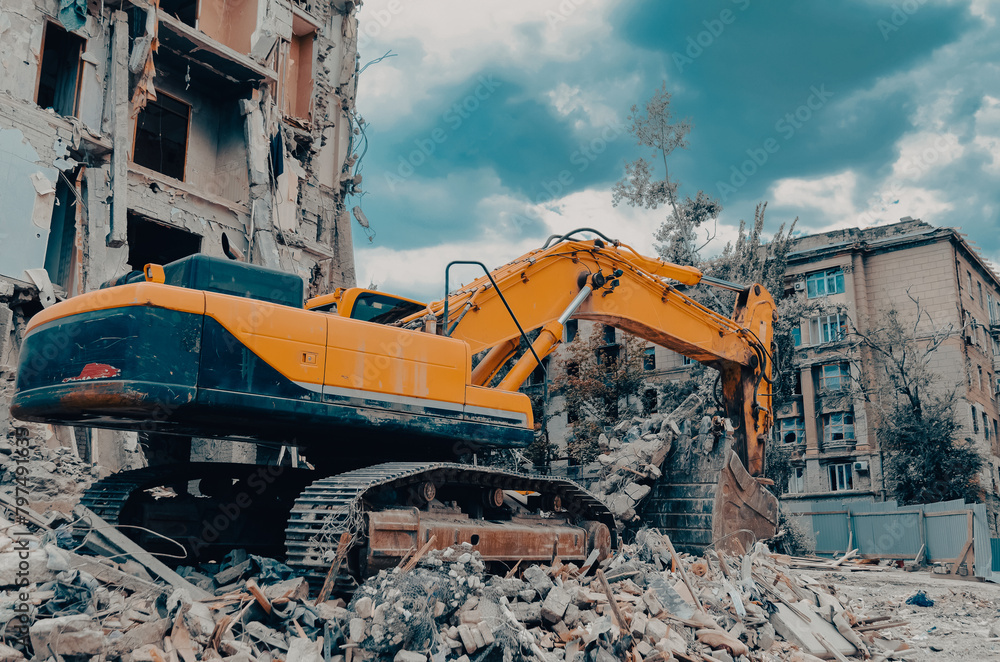 destroyed and burned houses in the city in Ukraine war destroyed and burned houses in the city in Ukraine war