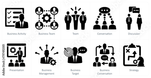 A set of 10 mix icons as business activity, business team, team
