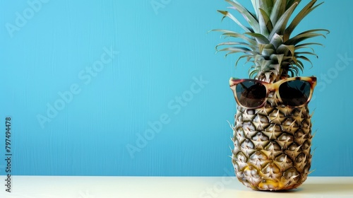 Pineapple Wearing Sunglasses on Table