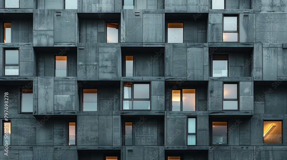 Geometric Patterns: An image of a modern building facade showcasing a geometric pattern Geometric Patterns: An image of a modern building facade showcasing a geometric pattern