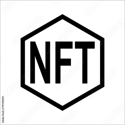 Nft - non fungible token icon vector logo design concept eps8	