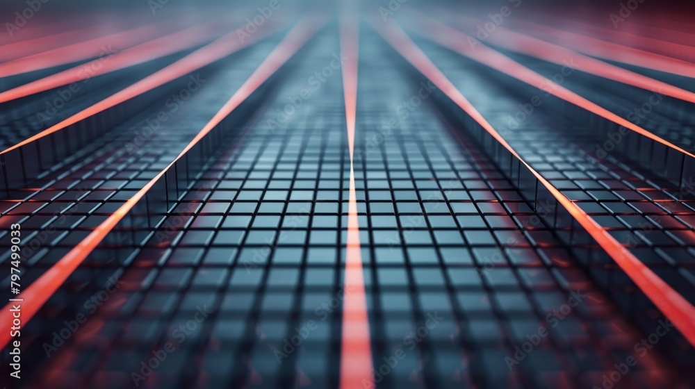 Grid Backgrounds: A 3D vector illustration of a grid background with a ...